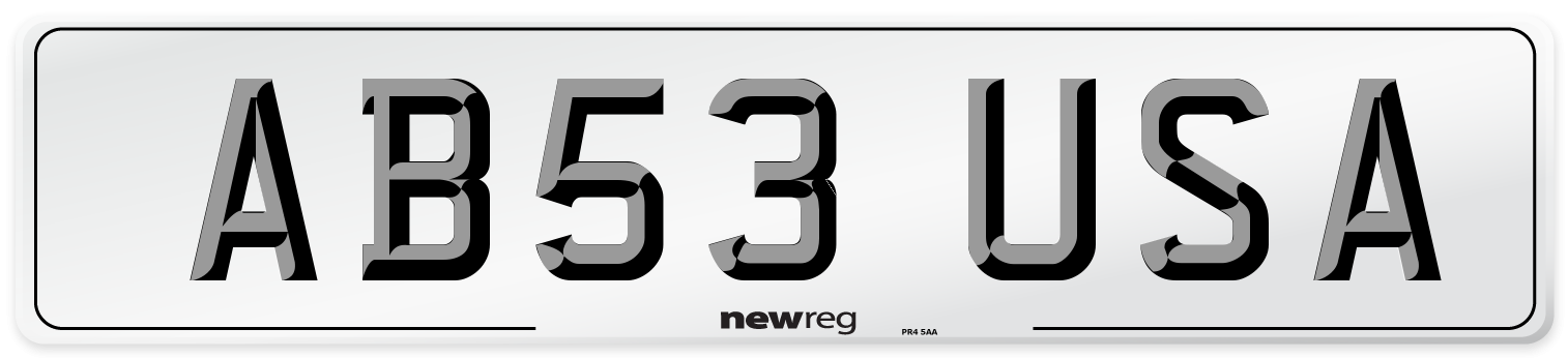 AB53 USA Number Plate from New Reg